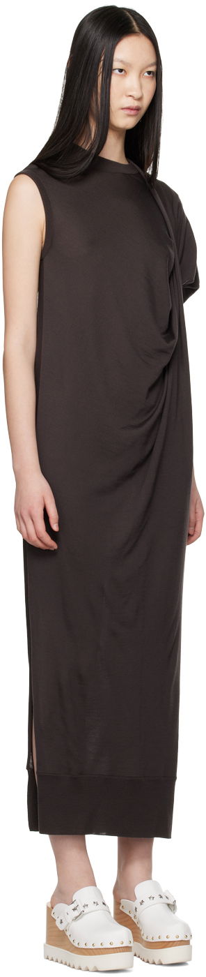 Kjole Stella McCartney Stella McCartney Asymmetric Draped Maxi Dress Brun | 6K08153S2500, 1