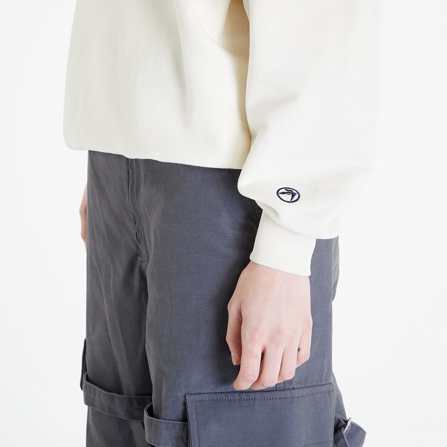 Sweatshirt Ambush Embroidered Sweatshirt Beige | BMBA001S24FLE0013145, 1