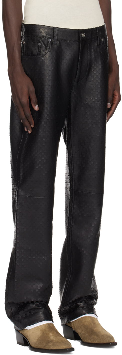 Jeans Helmut Lang Helmut Lang Hole-Punched Worker Leather Pants Sort | O06HM210, 1