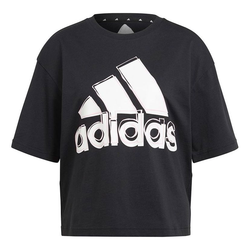Crop top adidas Originals Short Sleeve T-Shirt with Big Logo Sort | HB5101