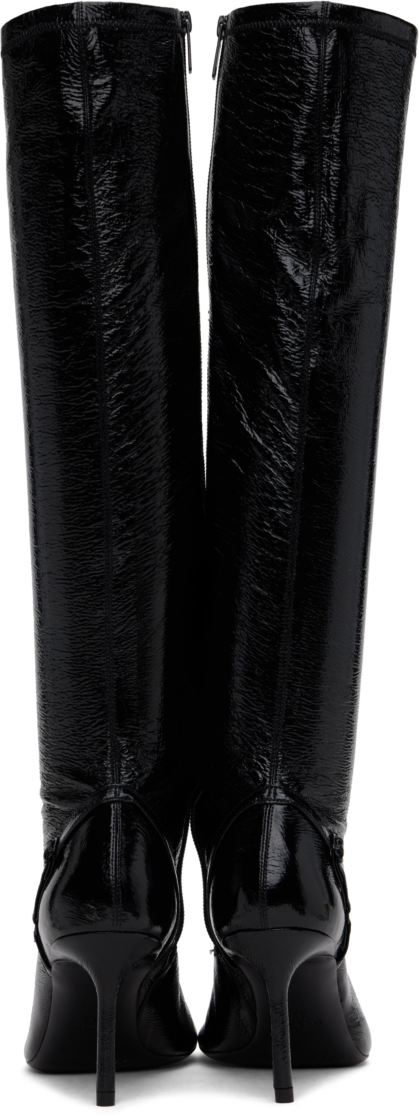 Sneakers og sko Courrèges Oblique Vinyl Tall Boots Sort | 424SBT043VY0009, 1