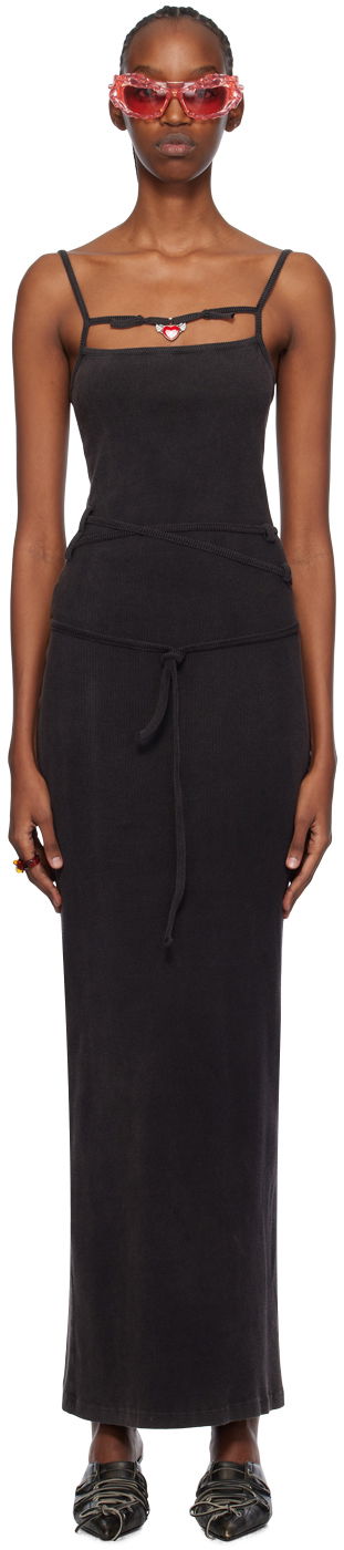 Kjole Ottolinger Ottolinger Cutout Maxi Dress Sort | 407901