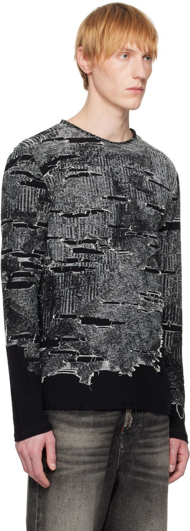 Sweater Diesel Diesel K-Cadmo Distressed Graphic Longsleeve Sort | A18119-0AFBV-900, 1