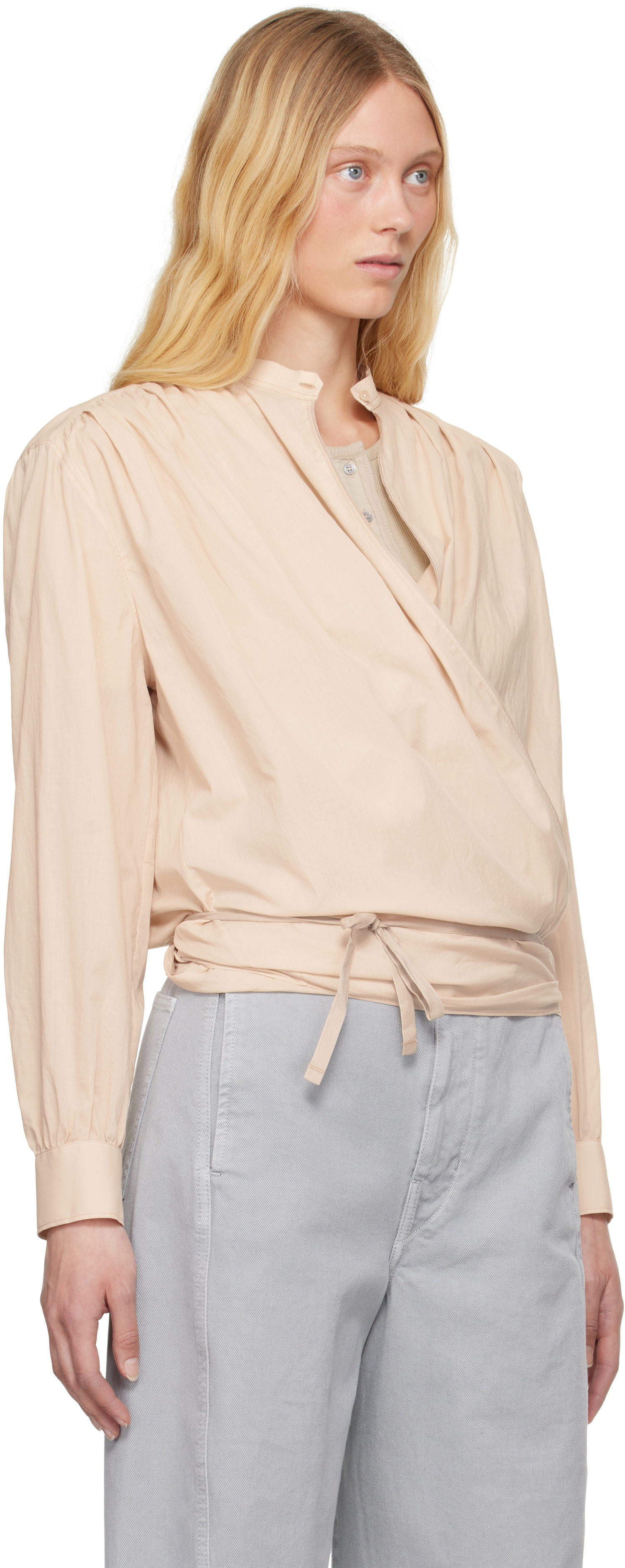 Skjorte LEMAIRE Lemaire Wrap Blouse Beige | TO1333 LF1389, 1