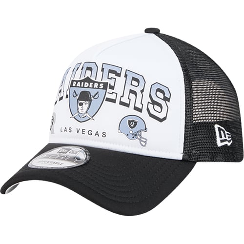 Kasket New Era NFL Las Vegas Raiders Retro Wordmark 9FORTY A-Frame Trucker Cap Hvid | 60573567