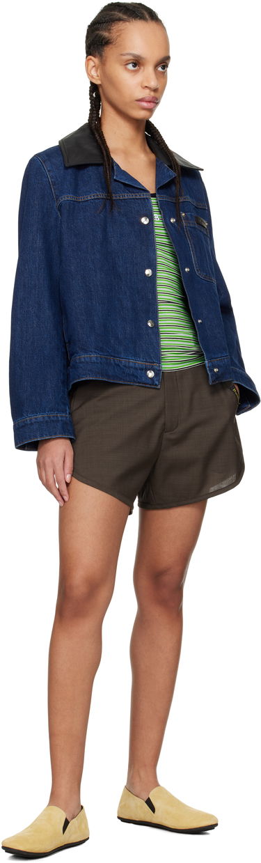 Jakke Wales Bonner Wales Bonner Denim Jacket with Faux Leather Collar Blå | WS25DE14-DE01-599, 3