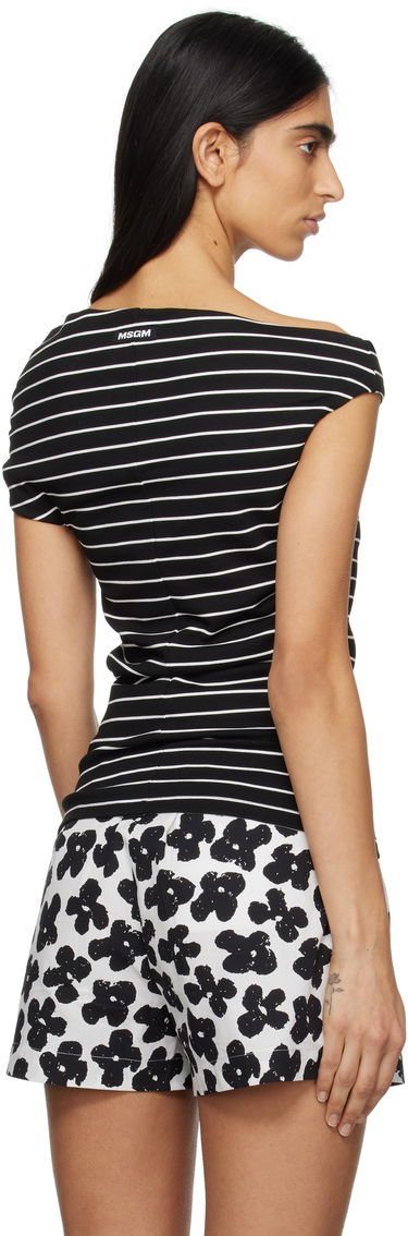 Tanktop MSGM MSGM Striped Off-Shoulder Top Sort | 3841MDM02 257115, 2