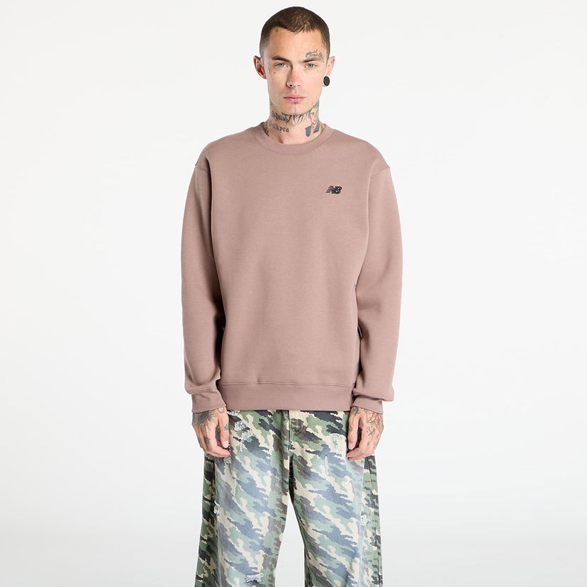 Sweatshirt New Balance New Balance Linear Graphic Fleece Crew Sweatshirt Brun | MT53529EAS