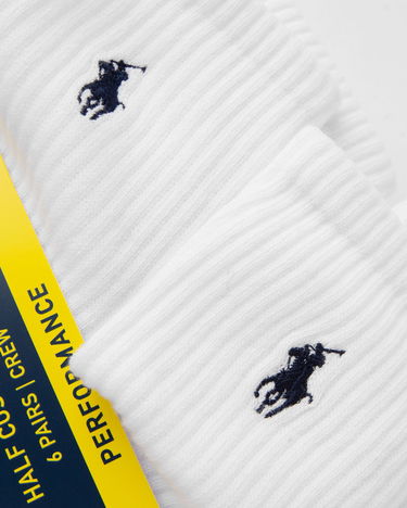Sokker Polo by Ralph Lauren 6-Pack Half Cushioned Performance Crew Socks Hvid | 449943676001, 2