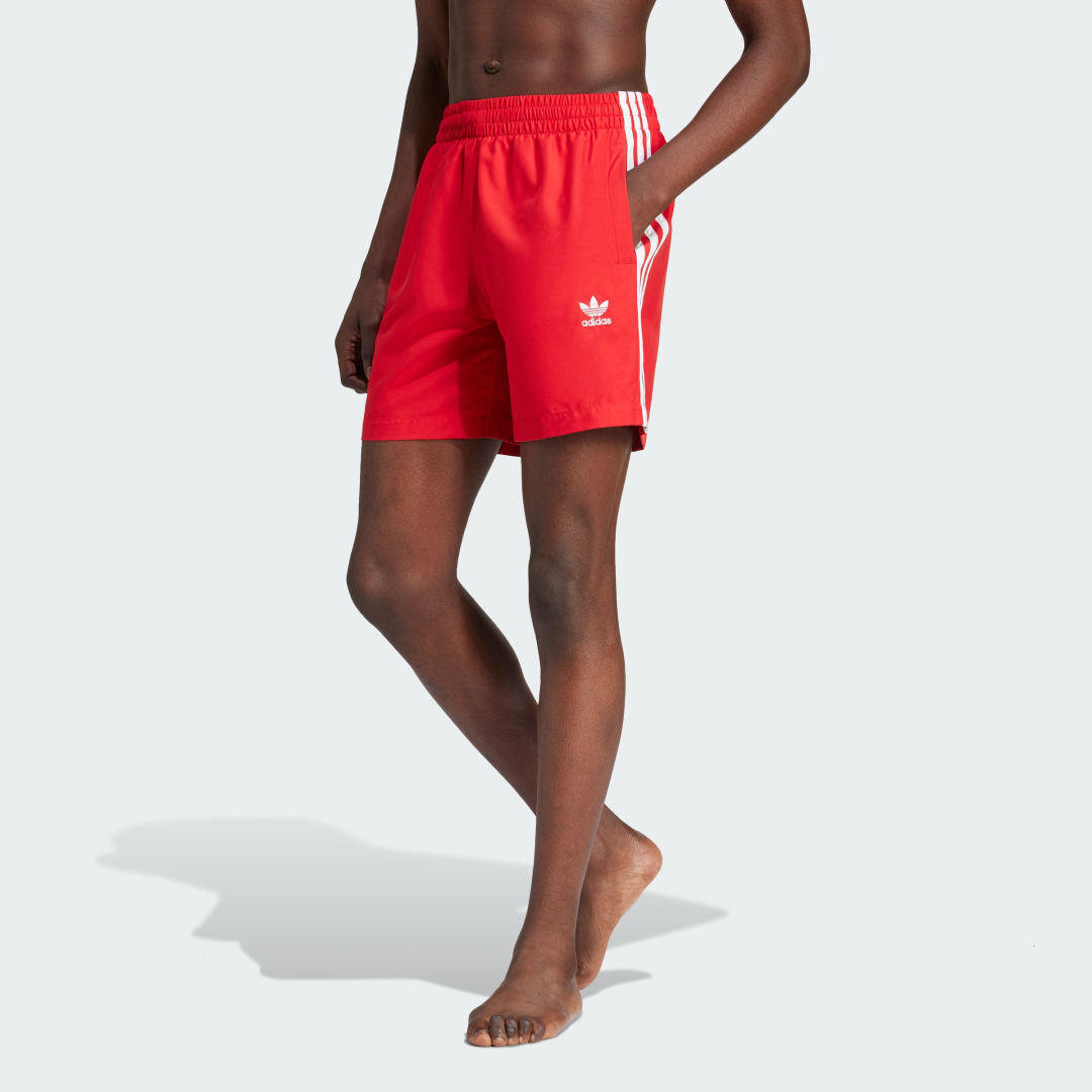 Badetøj adidas Originals Originals Adicolor 3-Stripes Swim Shorts Rød | IT8654, 1