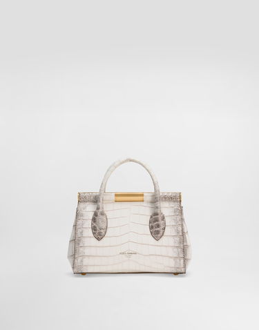 Håndtaske Dolce & Gabbana Dolce & Gabbana Mini Marlene Crocodile-Embossed Day Bag Hvid | BB7744A2Y4080001, 3