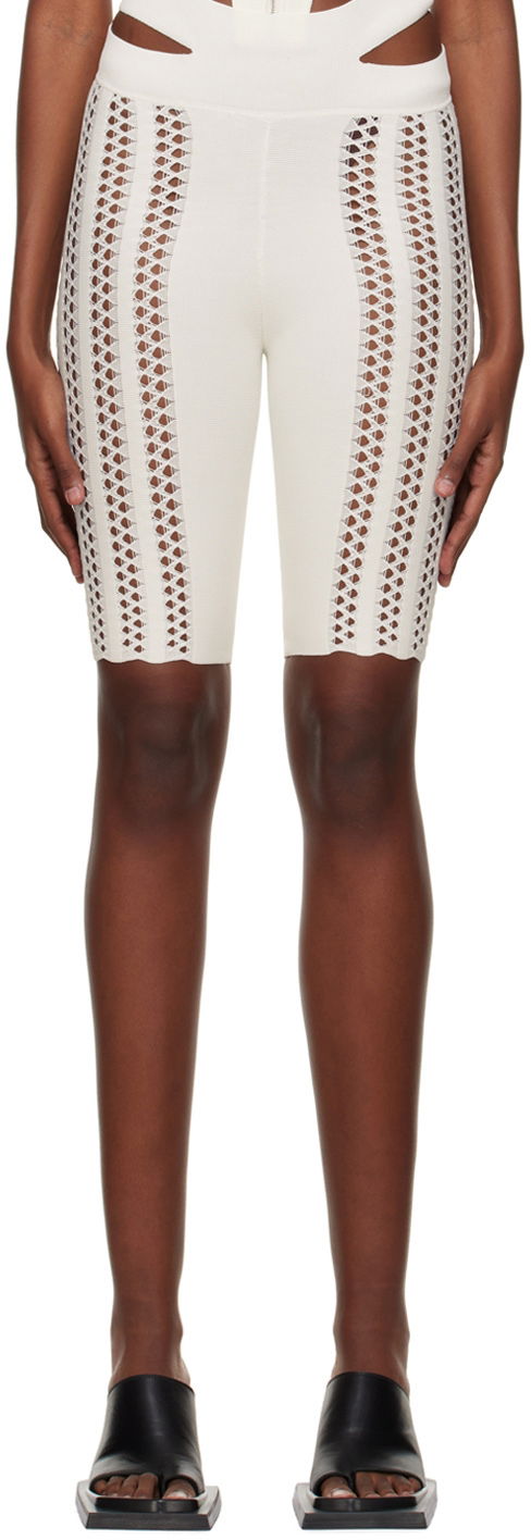 Leggings Dion Lee Column Cutout Knit Shorts Hvid | A7616P22