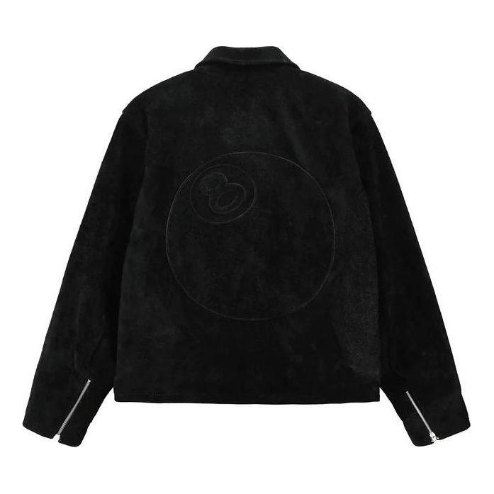 Jakke Stüssy Suede Jacket With Back Logo Sort | 115696, 0
