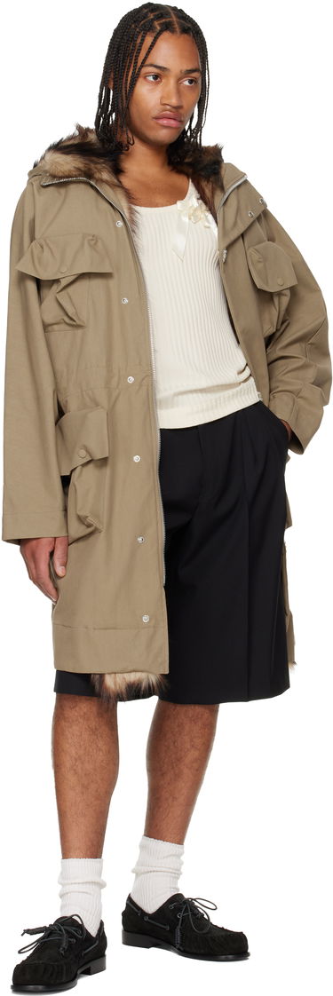 Parka Simone Rocha Simone Rocha Multi Pocket Faux Fur Lined Parka Coat Beige | 2078B 1267, 3