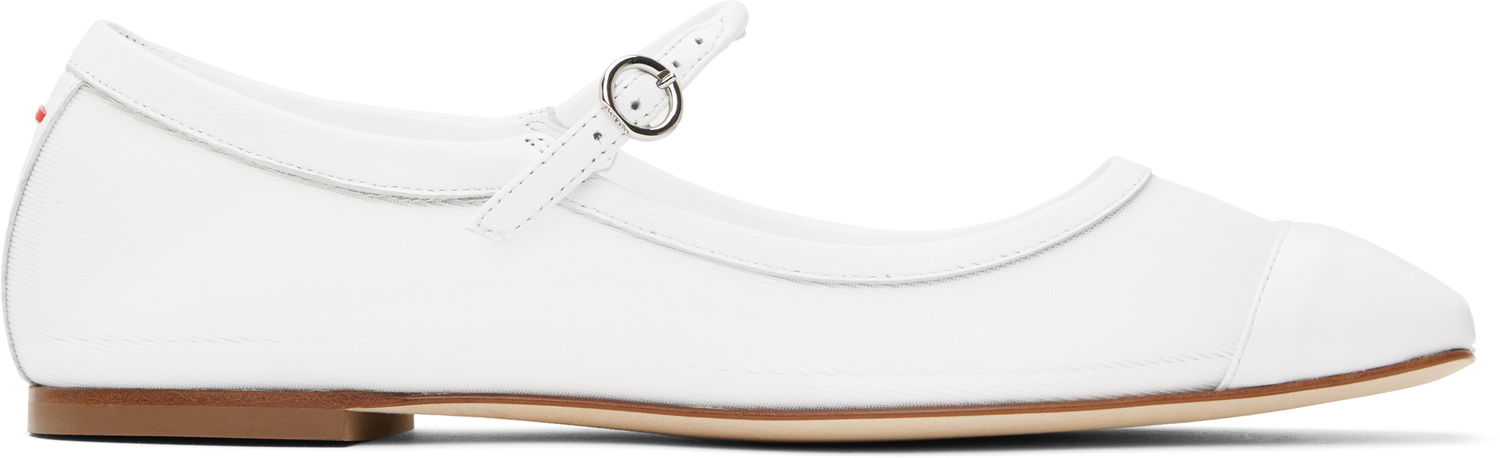 Tøj Aeyde Aeyde Uma Mesh Toe-Cap Ballerina Flats Hvid | A11-FL-RKLS08FL181-SS25-1020-007, 0