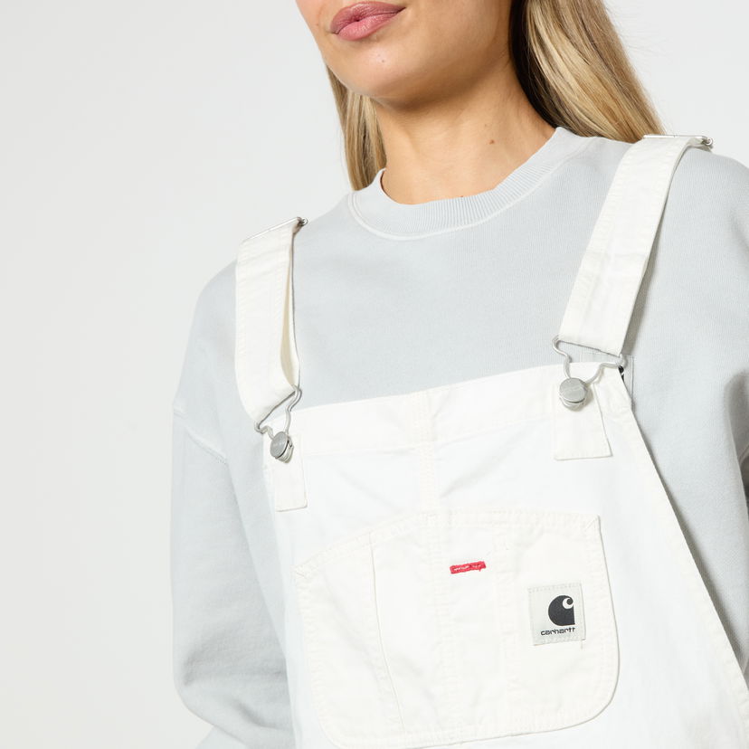 Bukser Carhartt WIP Bib Newcomb Drill Denim Dungarees Hvid | I026561