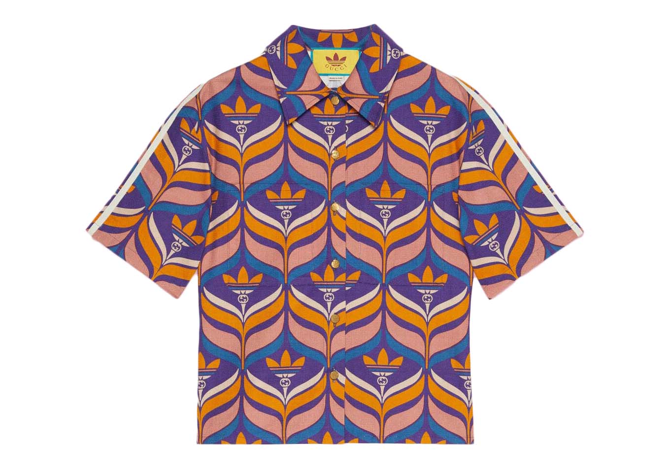 Skjorte Gucci adidas x Interlocking G And Trefoil Shirt Orange Multicolor Flerfarvet | 703002 ZAJS5 7694, 0