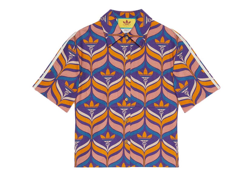 Skjorte Gucci adidas x Interlocking G And Trefoil Shirt Orange Multicolor Flerfarvet | 703002 ZAJS5 7694