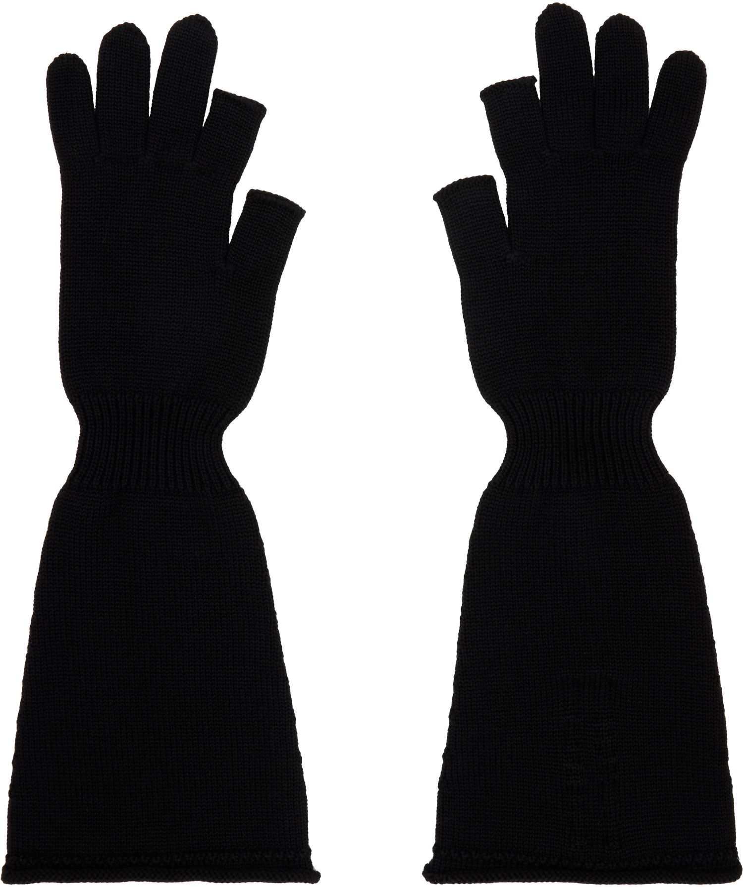 Handsker Rick Owens Rick Owens Sphinx Long Fingerless Gloves Sort | RU02E1489 M, 1