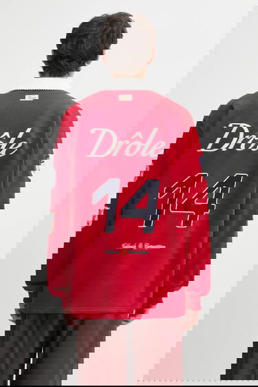 Polo skjorte Drôle de Monsieur Le Polo Racing Long Sleeve Polo Shirt with Patches Rød | I.PL158.CO127, 2