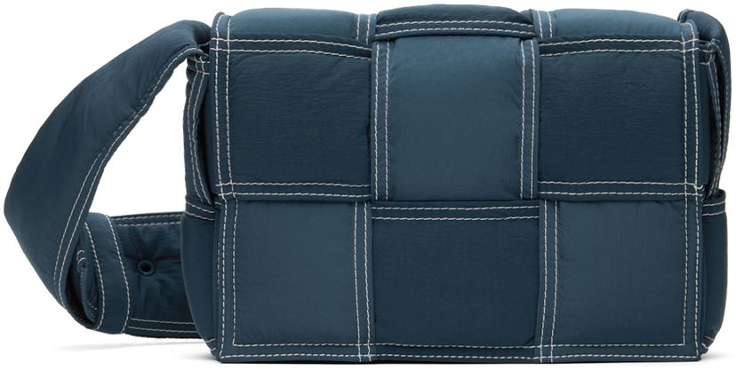 Skuldertaske Bottega Veneta Bottega Veneta Small Padded Tech Cassette Bag Blå | 795675 V4GT1 3493