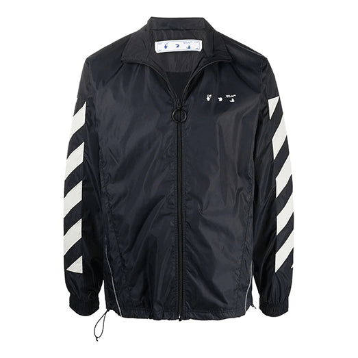 Vindjakke Off-White Off-White FW21 Logo Windproof Jacket Sort | OMBD022F21FAB0011017STONE, 0