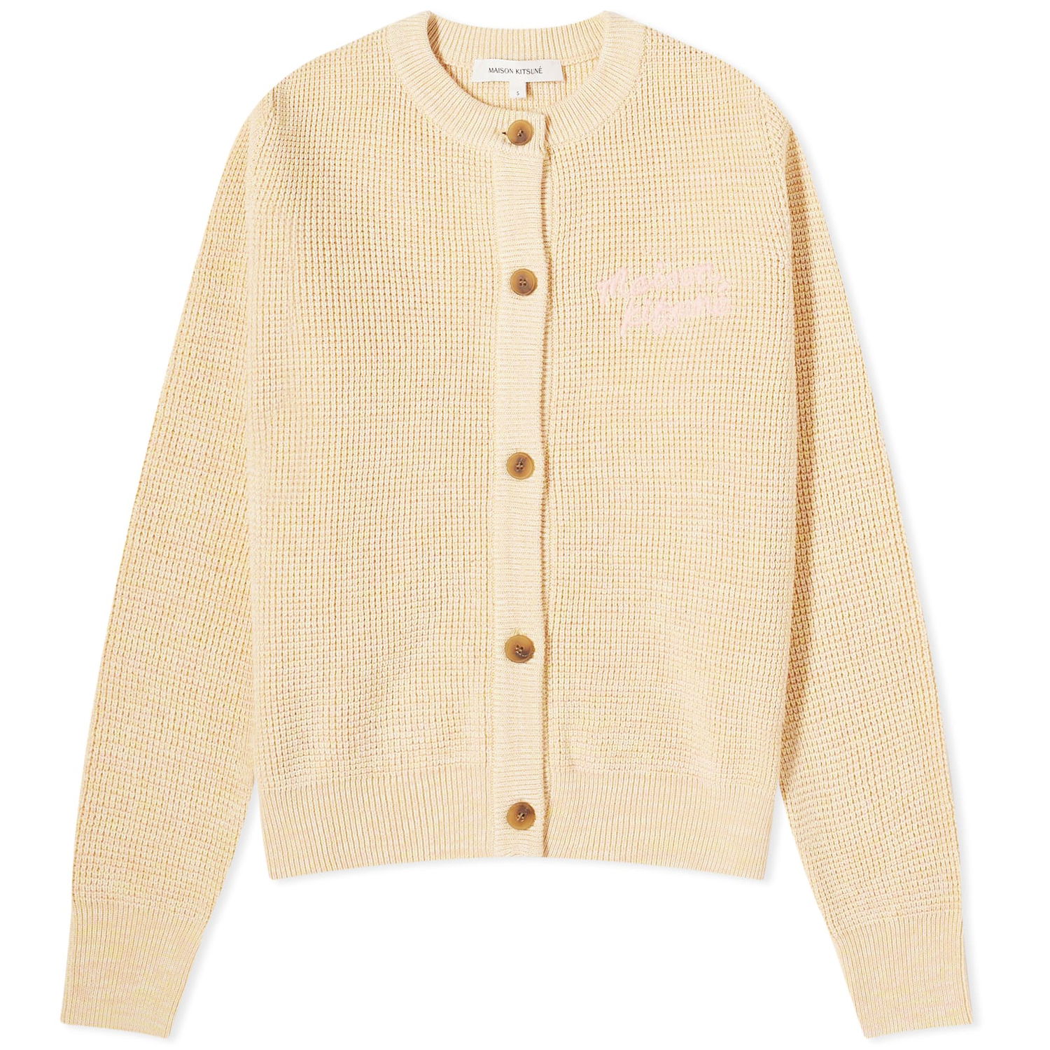Sweater MAISON KITSUNÉ Maison Kitsuné Handwriting Comfort Cardigan Beige | MW00504KT1108-H712, 0
