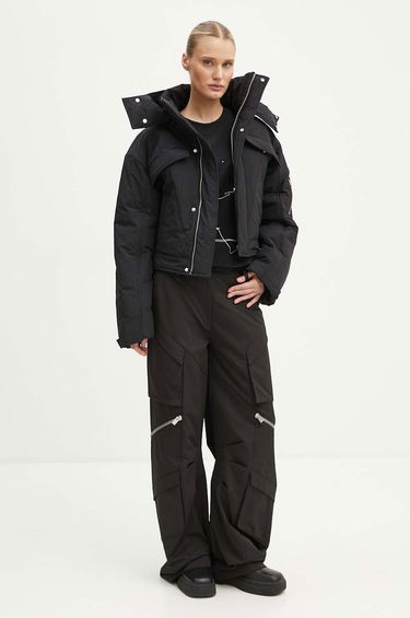 Puffer jakke HELIOT EMIL Cropped Asymmetrical Puffer Jacket Sort | PREAW24.W.02.132, 1