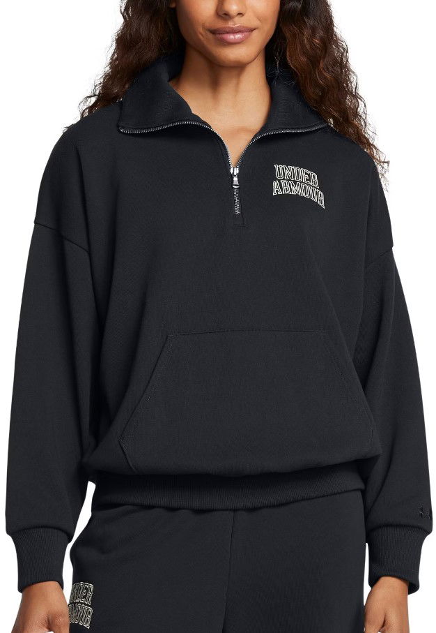 Sweatshirt Under Armour Terry Oversized Half-Zip Sweatshirt Sort | 1386495-001