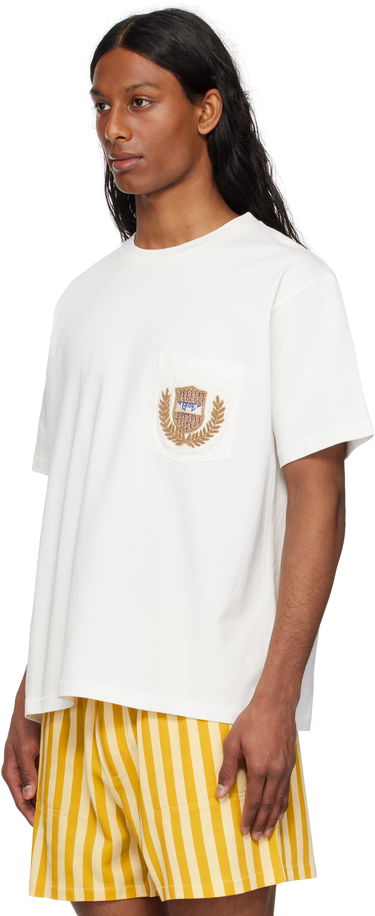 T-shirt Bode Bode Sportsman Patch Pocket T-Shirt Hvid | MRS25CS060, 3