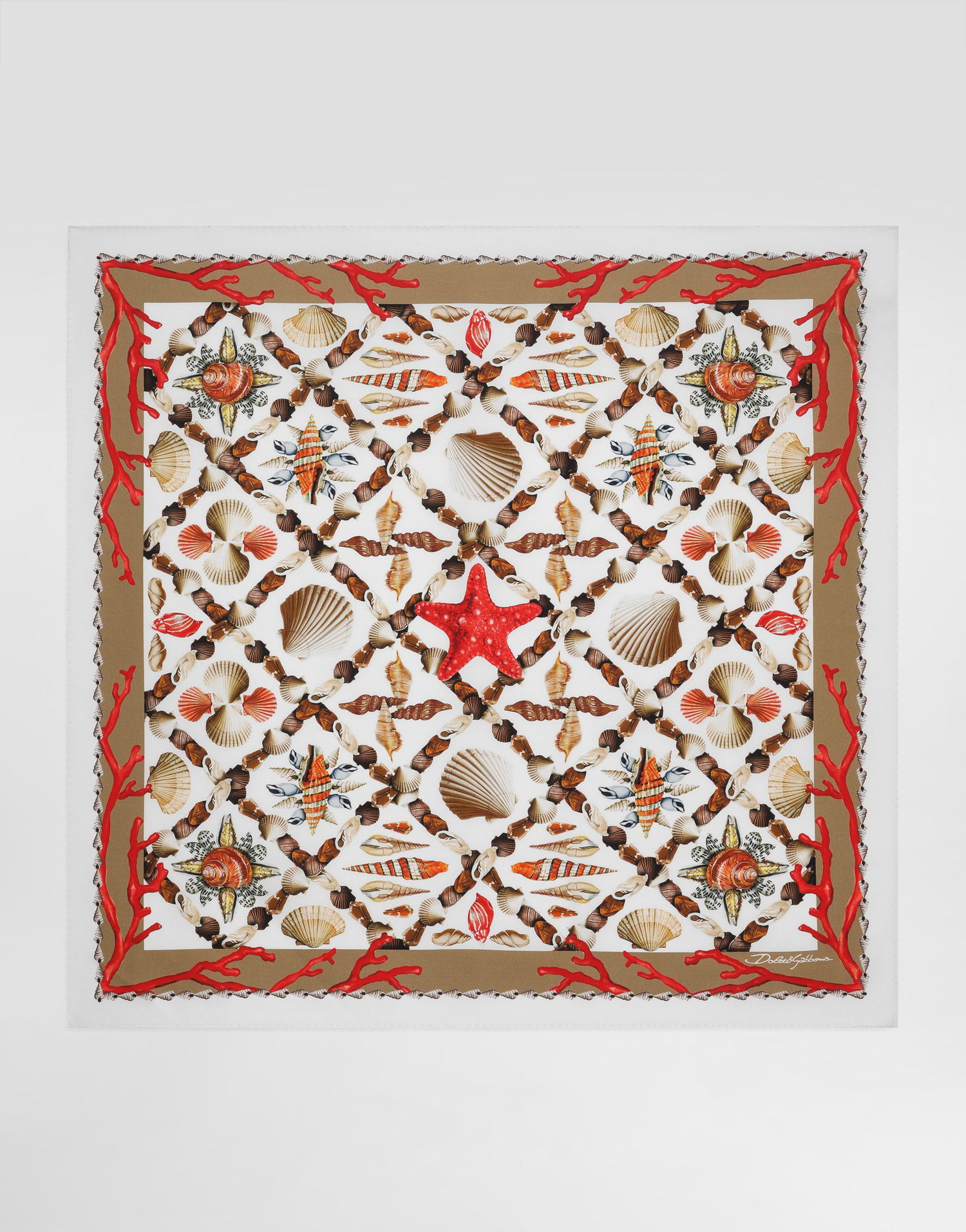 Tørklæde Dolce & Gabbana Dolce & Gabbana Shell-Print Silk Scarf Flerfarvet | GQ704EG0TIVHA5PP, 0