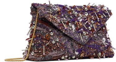 Håndtaske Dries Van Noten Dries Van Noten Embellished Envelope Clutch Bag Lilla | 251-011513-896, 1