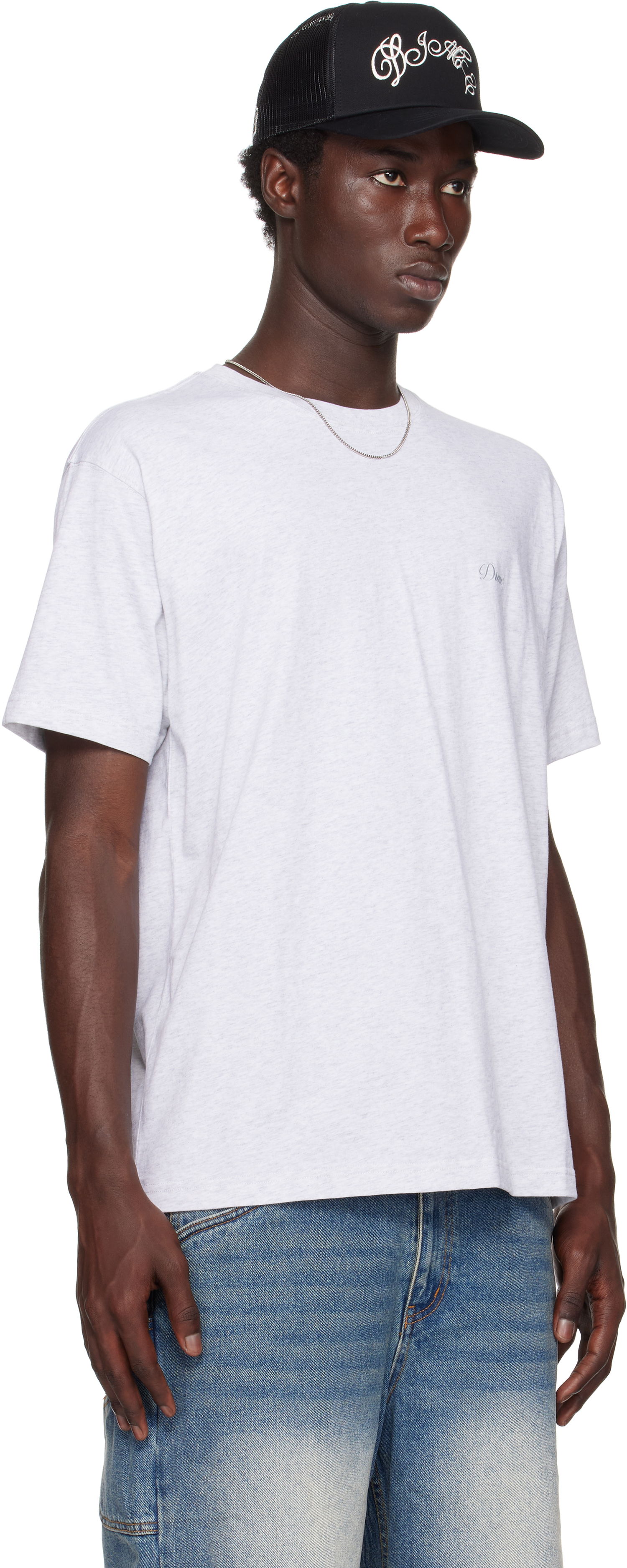 T-shirt Dime Dime Cursive Small Logo T-Shirt Grå | DIMESU2539ASH, 1