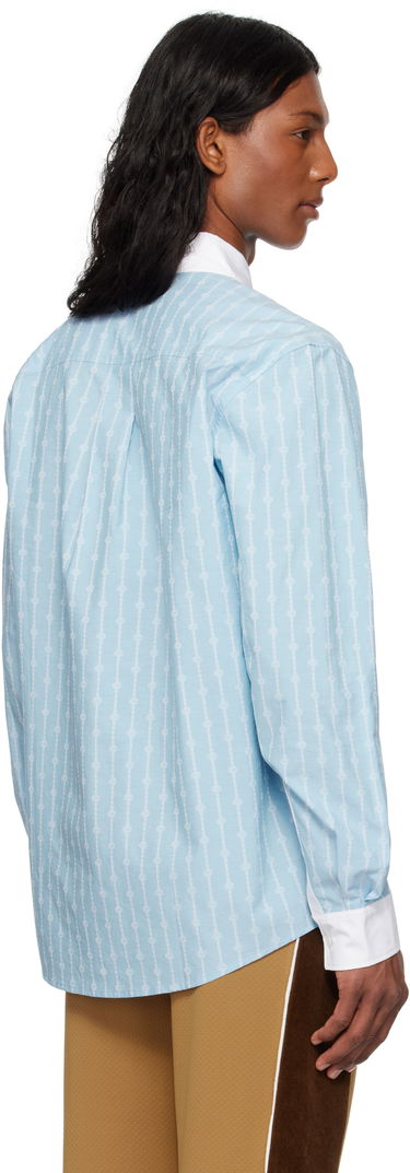 Skjorte Casablanca Casablanca Laurel Stripe Jacquard Shirt Blå | MS25-SH-175-01, 2