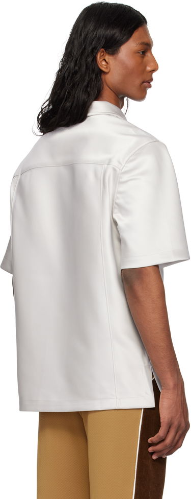 Skjorte Casablanca Casablanca Short Sleeve Satin Shirt Hvid | MS25-SH-169-01, 2