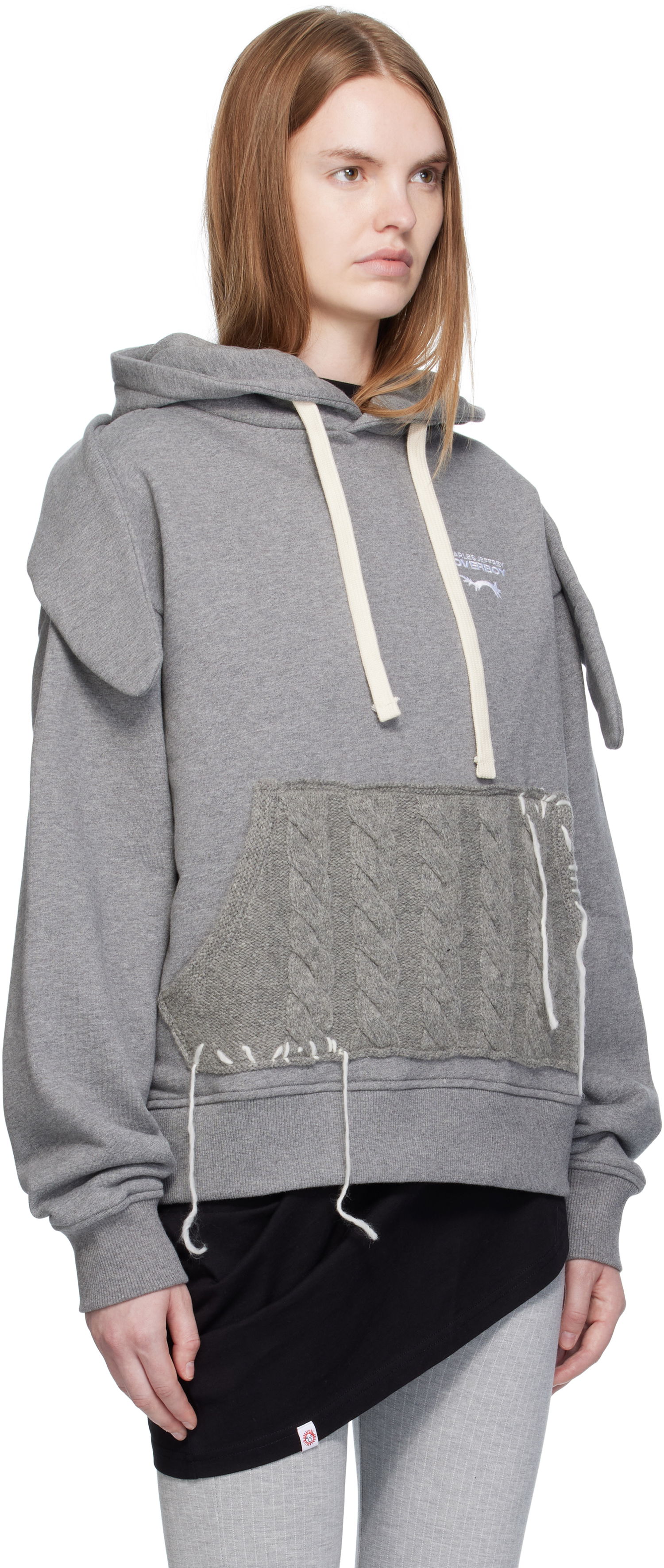 Sweatshirt Charles Jeffrey Loverboy Charles Jeffrey LOVERBOY Patch Rabbit Ears Hoodie Grå | 52081002, 1