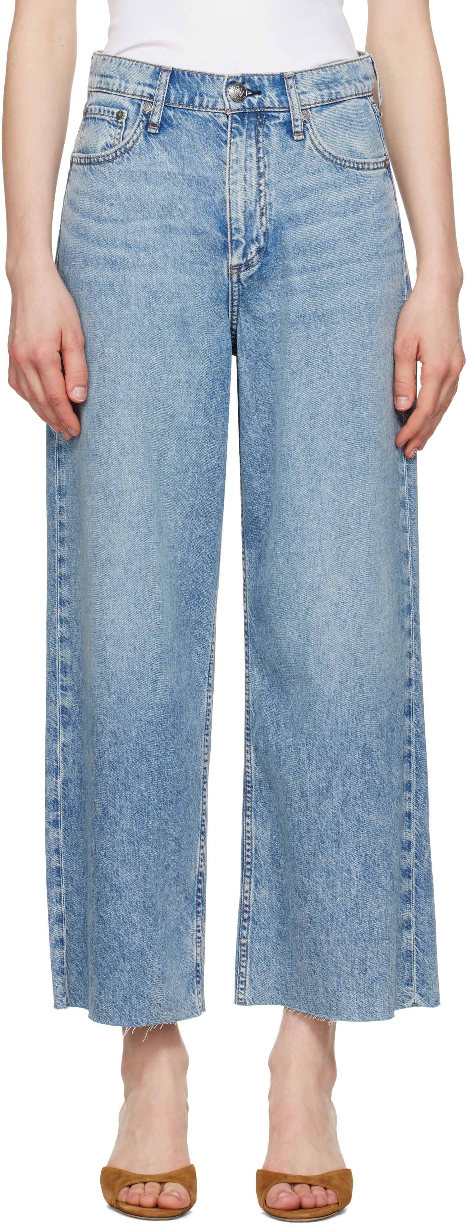 Jeans rag & bone Rag & Bone Featherweight Andi Ankle-Length Jeans Blå | WDD25S2914FWBC, 0
