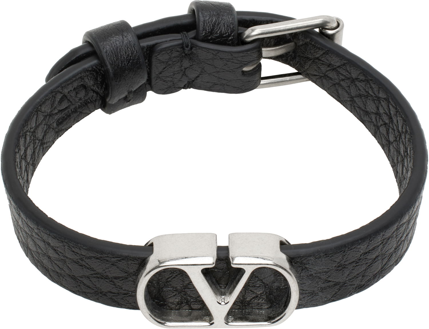 Armbånd Valentino Valentino Garavani VLogo Signature Grainy Calfskin Bracelet Sort | 6Y2J0S49GMY, 0