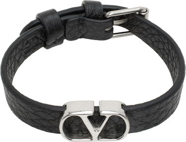 Armbånd Valentino Valentino Garavani VLogo Signature Grainy Calfskin Bracelet Sort | 6Y2J0S49GMY, 0