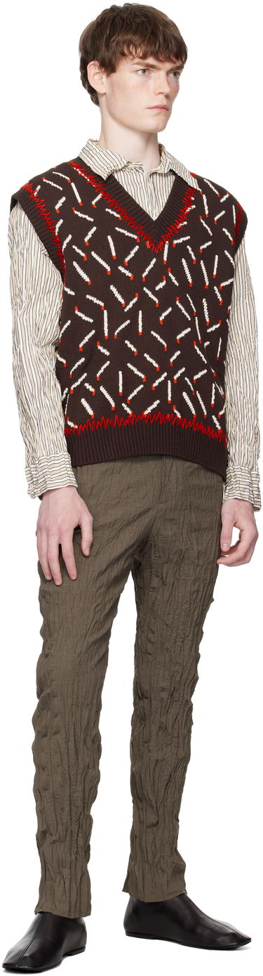 Vest Bottega Veneta Bottega Veneta Cotton Jacquard Matches Vest Brun | 823017V5ET02049, 3