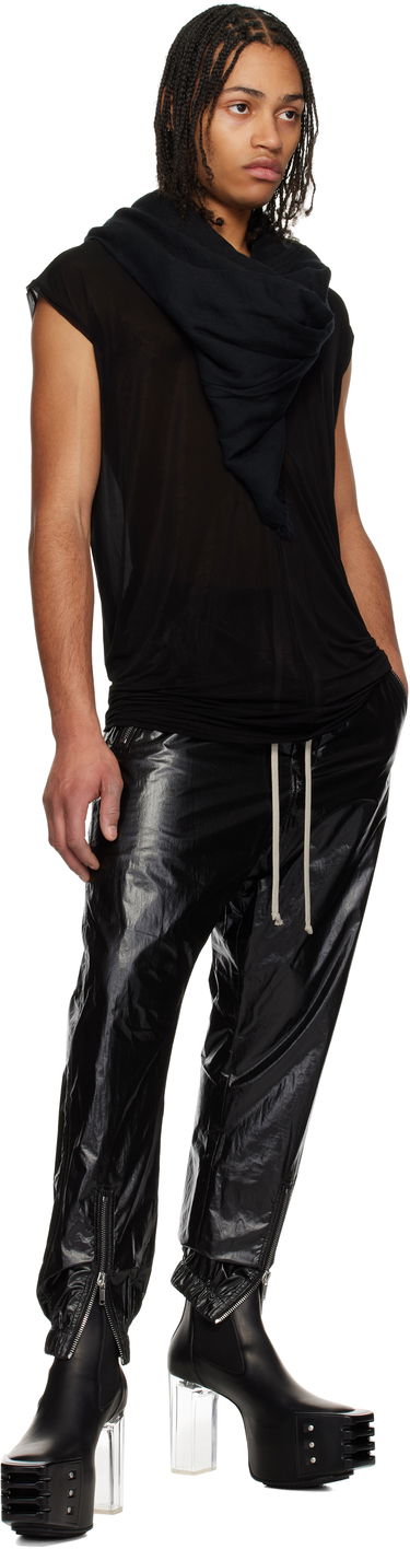 Tanktop Rick Owens Rick Owens Hollywood Jersey Deep V T-Shirt Sort | RU01E5233 BZ, 3