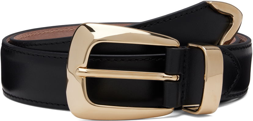 Bælter Khaite KHAITE Benny Leather Belt Sort | 10013-763