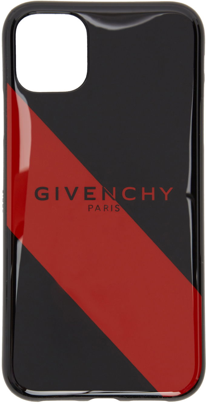 Nøgleringe Givenchy Striped Logo iPhone 11 Case Sort | BK604QK119
