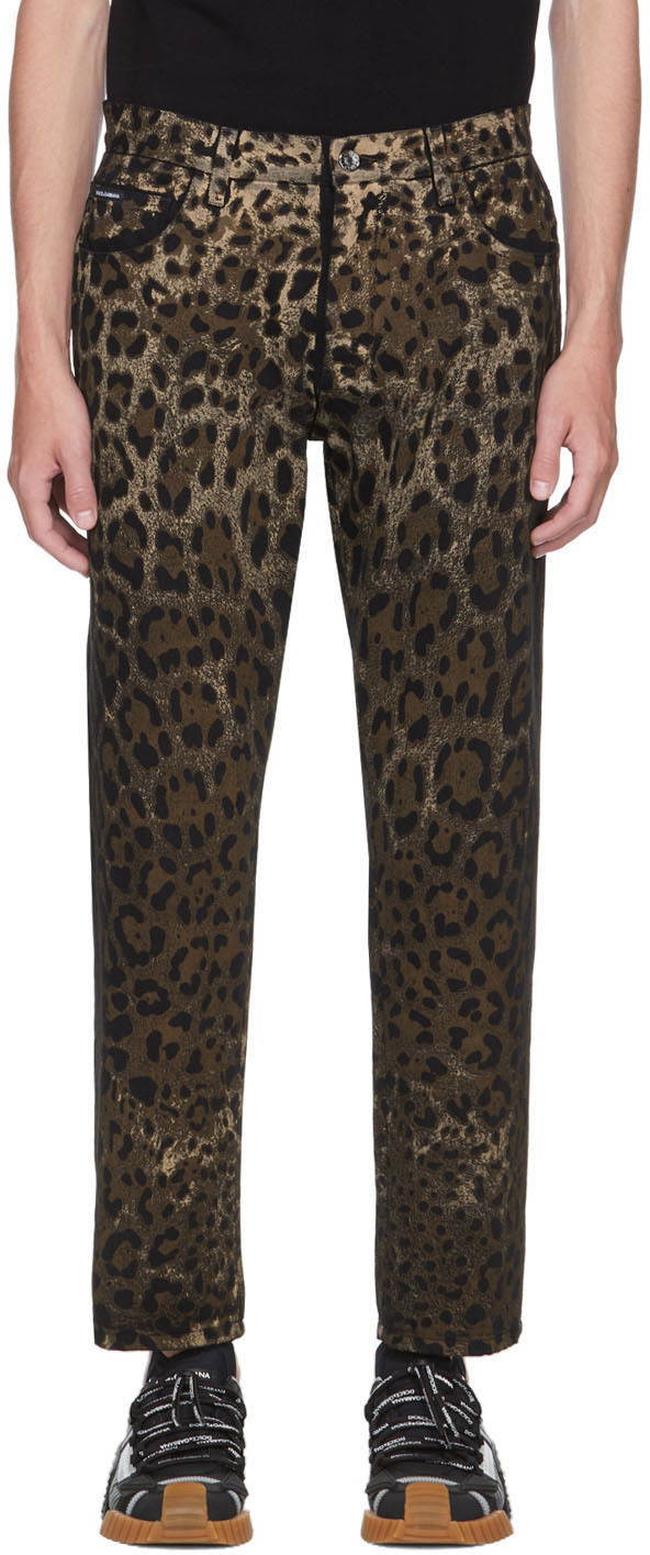 Jeans Dolce & Gabbana Dolce & Gabbana Leopard Print Jeans Brun | GYJDAD G8EI1