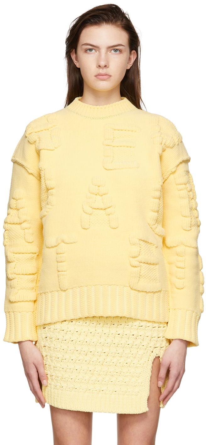 Sweater Bottega Veneta Alphabet Chenille Sweater Gul | 689711 V1OX0, 0