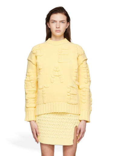 Sweater Bottega Veneta Alphabet Chenille Sweater Gul | 689711 V1OX0