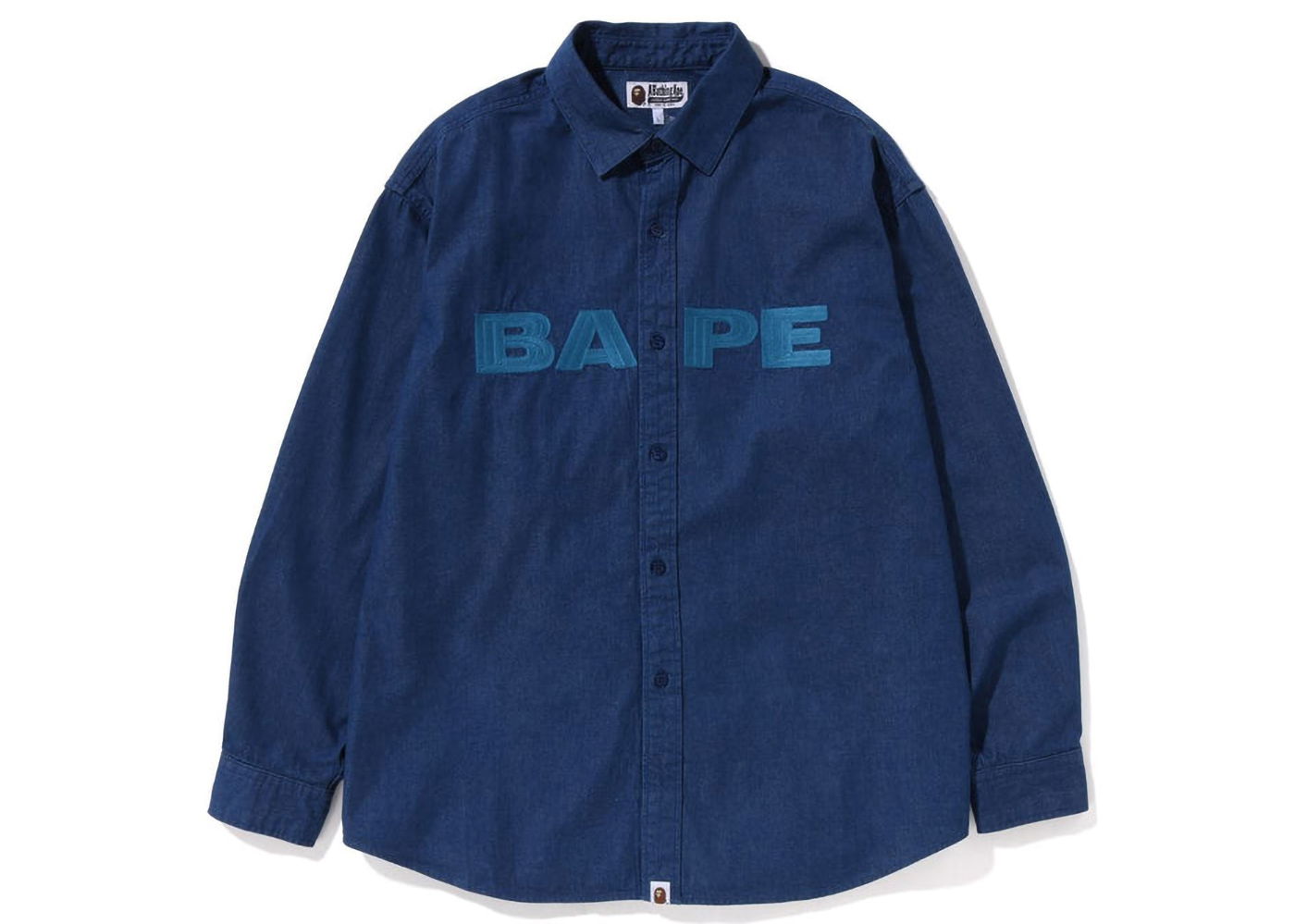 Skjorte BAPE Denim Loose Fit Shirt Mørkeblå | 1J30-131-009, 0
