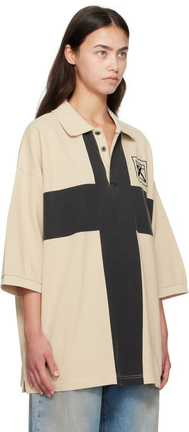 Polo skjorte 032C 032c Fainting Cross Oversized Polo Beige | F25-URC-0459-550-W, 1