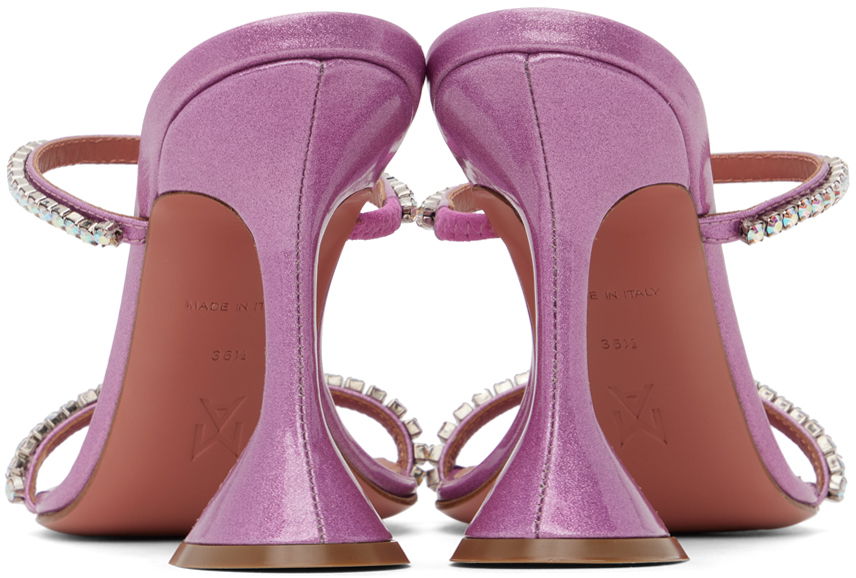 Skopleje Amina Muaddi Amina Muaddi Gilda Crystal-Embellished Heeled Sandals Lilla | GILDA SLIPPER CL GLITTER, 1