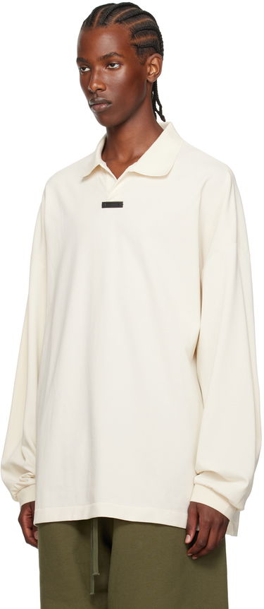 Polo skjorte Fear of God Fear of God ESSENTIALS Logo Patch Long Sleeve Polo Hvid | 125BT244322F, 3